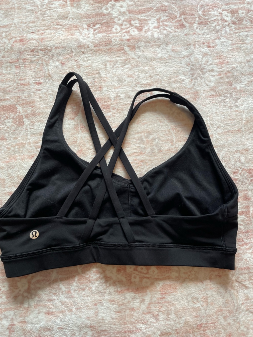 lululemon athletica 10 women’s energy sports bra black cross front - Picture 2 of 4